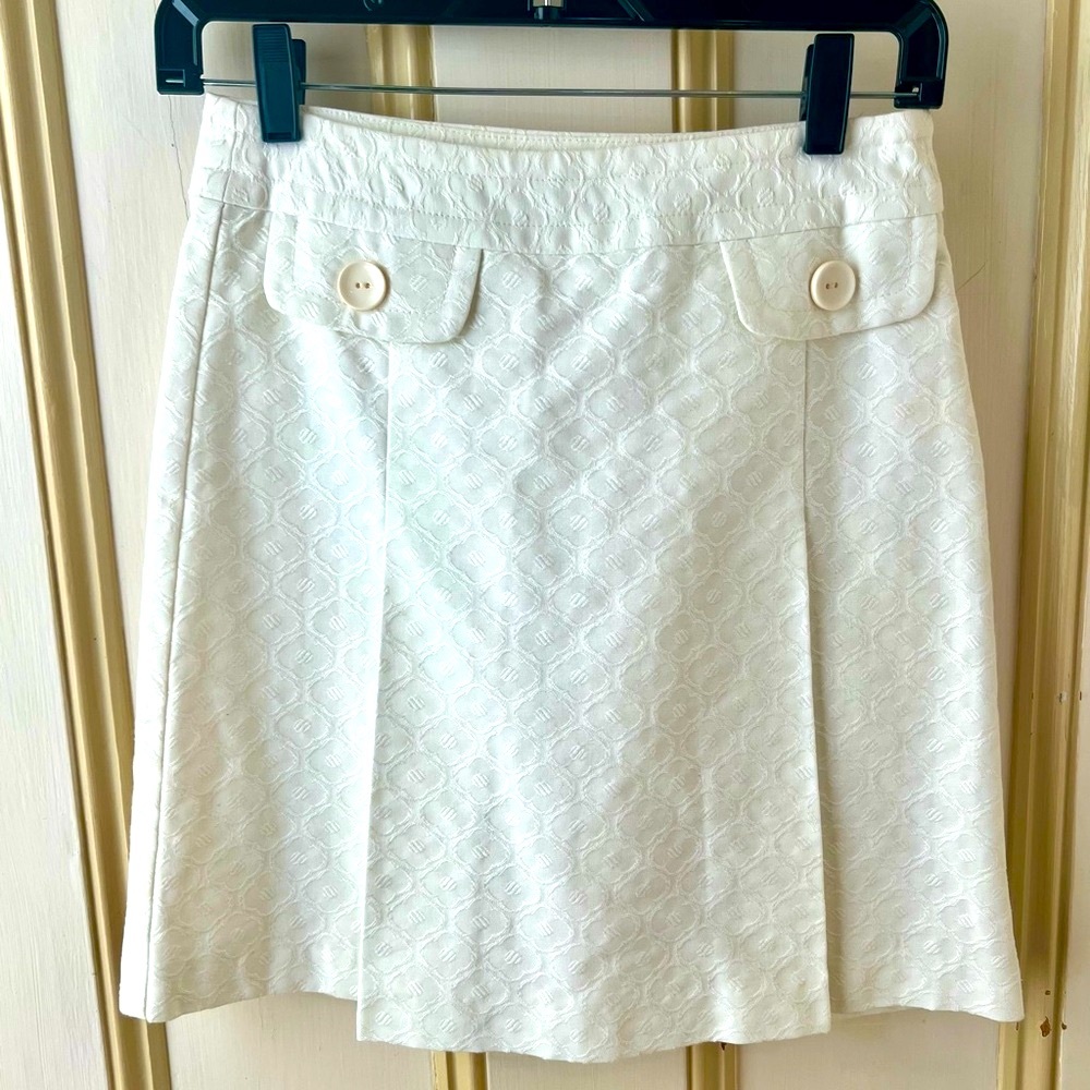 Never worn Trina Turk white cotton pique above the knee length skirt size 2 nwot